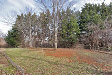 Towering trees ring the backyard, adding to this home’s natural environment and privacy. 